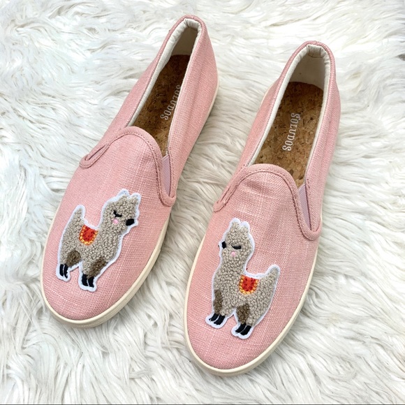 Soludos Pink Canvas Llama Embroidered Sneaker - Picture 3 of 9